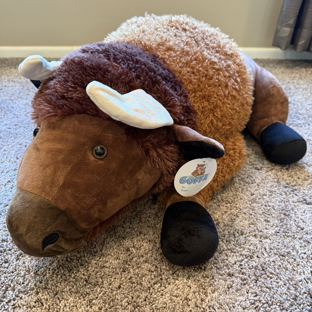 Goffa Buffalo Bison‎ Plush 30" Giant Jumbo Kids Stuffed Animal New With Tags